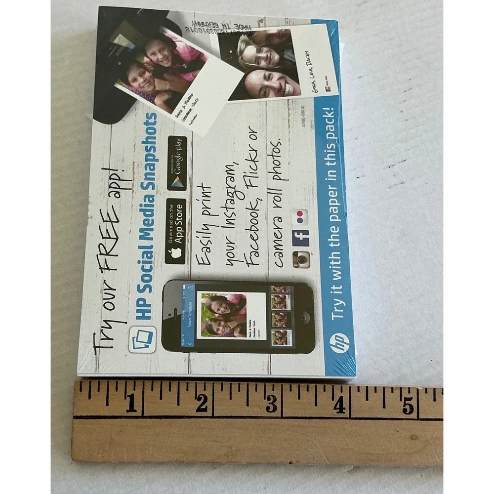 HP Social Media Snapshots Photo Paper 4x6 Advanced Glossy Sticky Back 25 Sheets